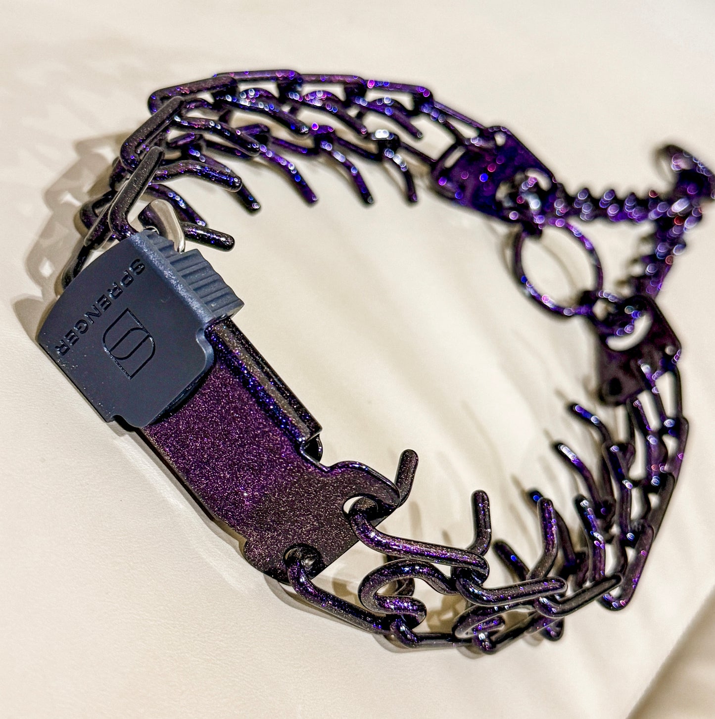 Galactic Shimmer Custom Powder Coated Herm Sprenger Prong Collar for Dogs
