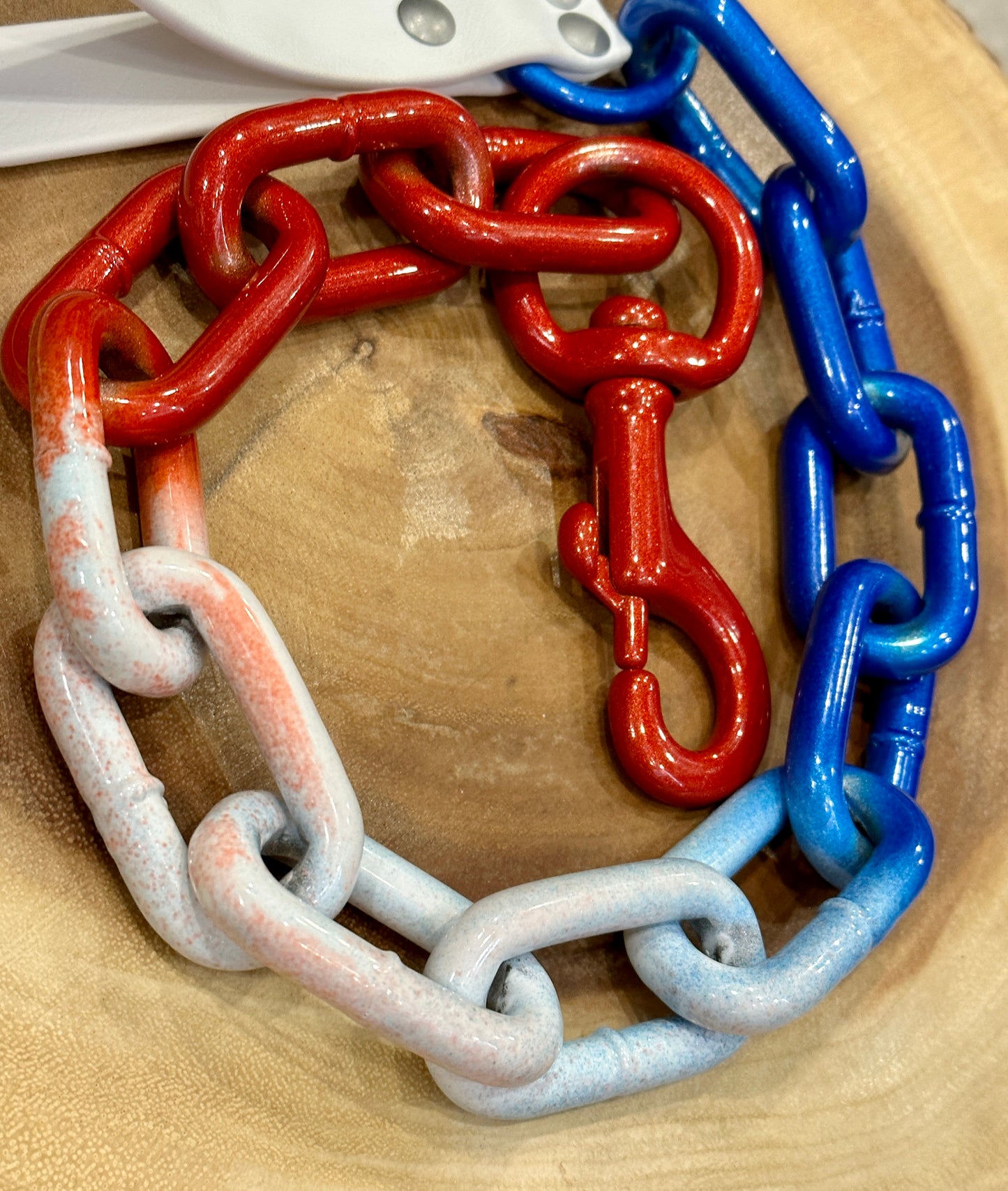 Stars & Stripes Collection 36in Chain Traffic Lead/Leash Custom Powder Coated for Dogs