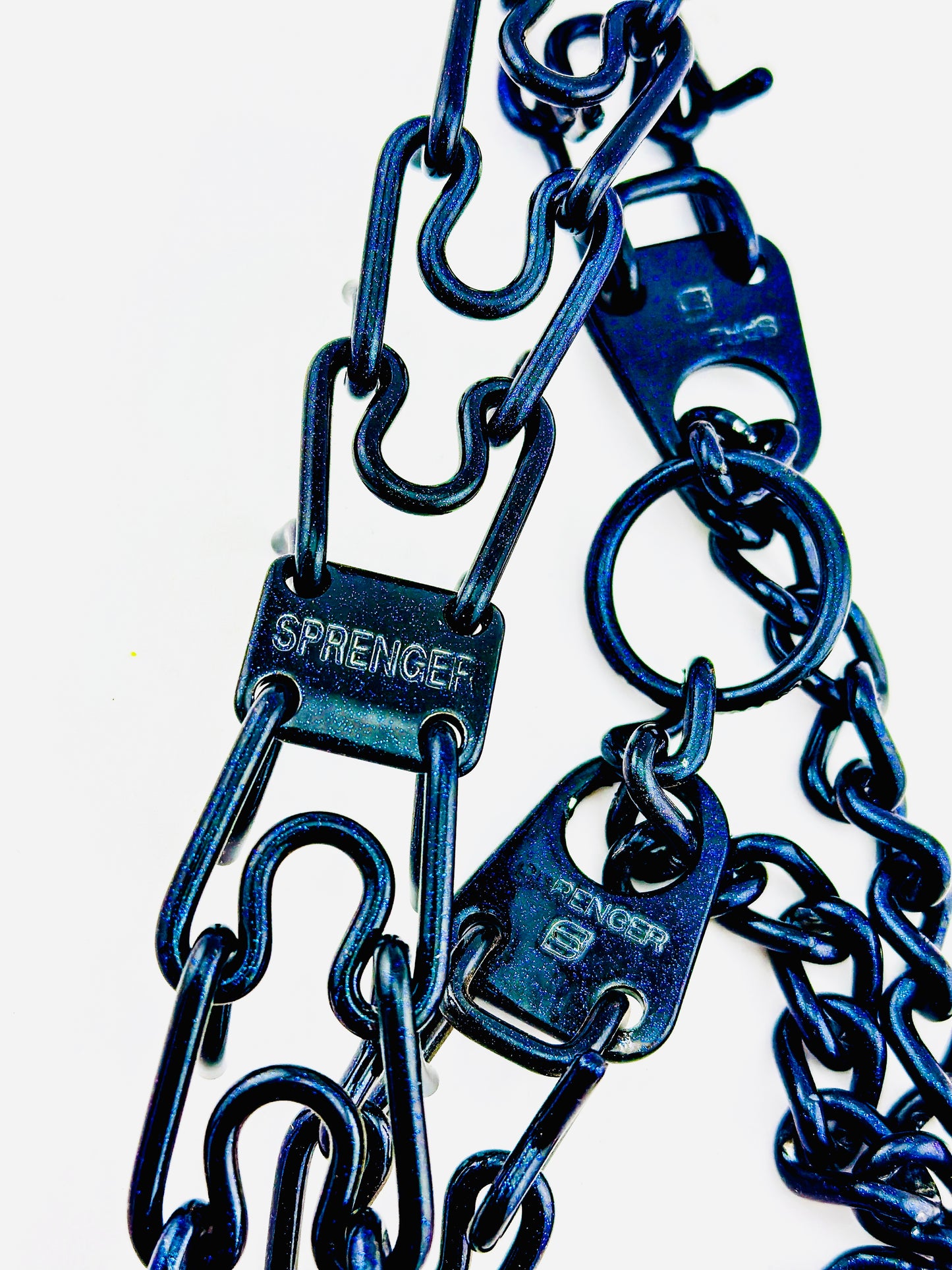 Chameleon Teal Custom Powder Coated Herm Sprenger Prong Collar for Dogs
