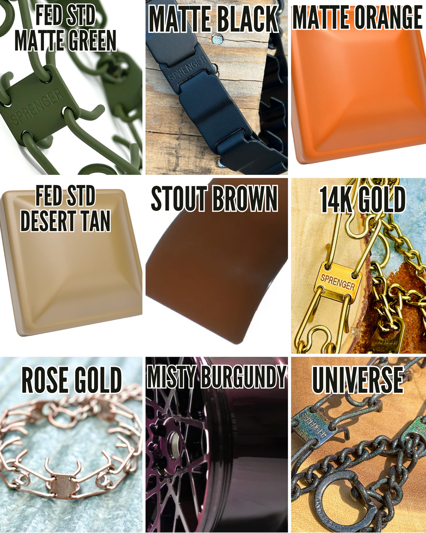 Custom Powder Coated Herm Sprenger Prong Collar with ClicLock Buckle