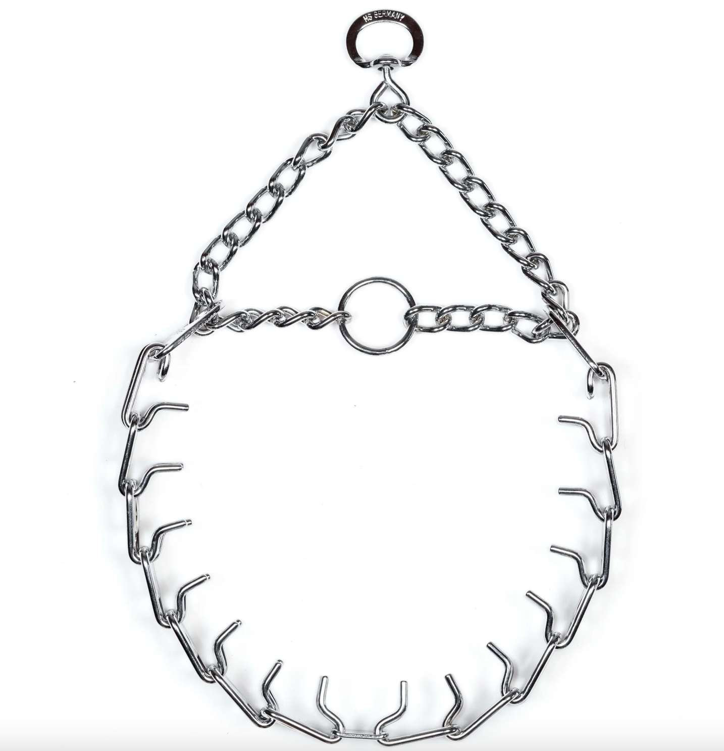 Herm Sprenger ULTRA PLUS Training Collar with Center Plate and Assembly Chain 3.0 mm Short Version Chrome