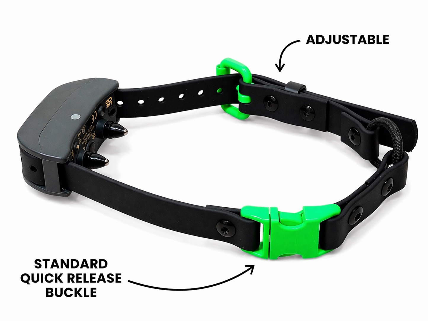 3/4" Biothane E-Collar Strap with Bungee | Powder Coated Hardware | HS ClicLock or Standard Buckle
