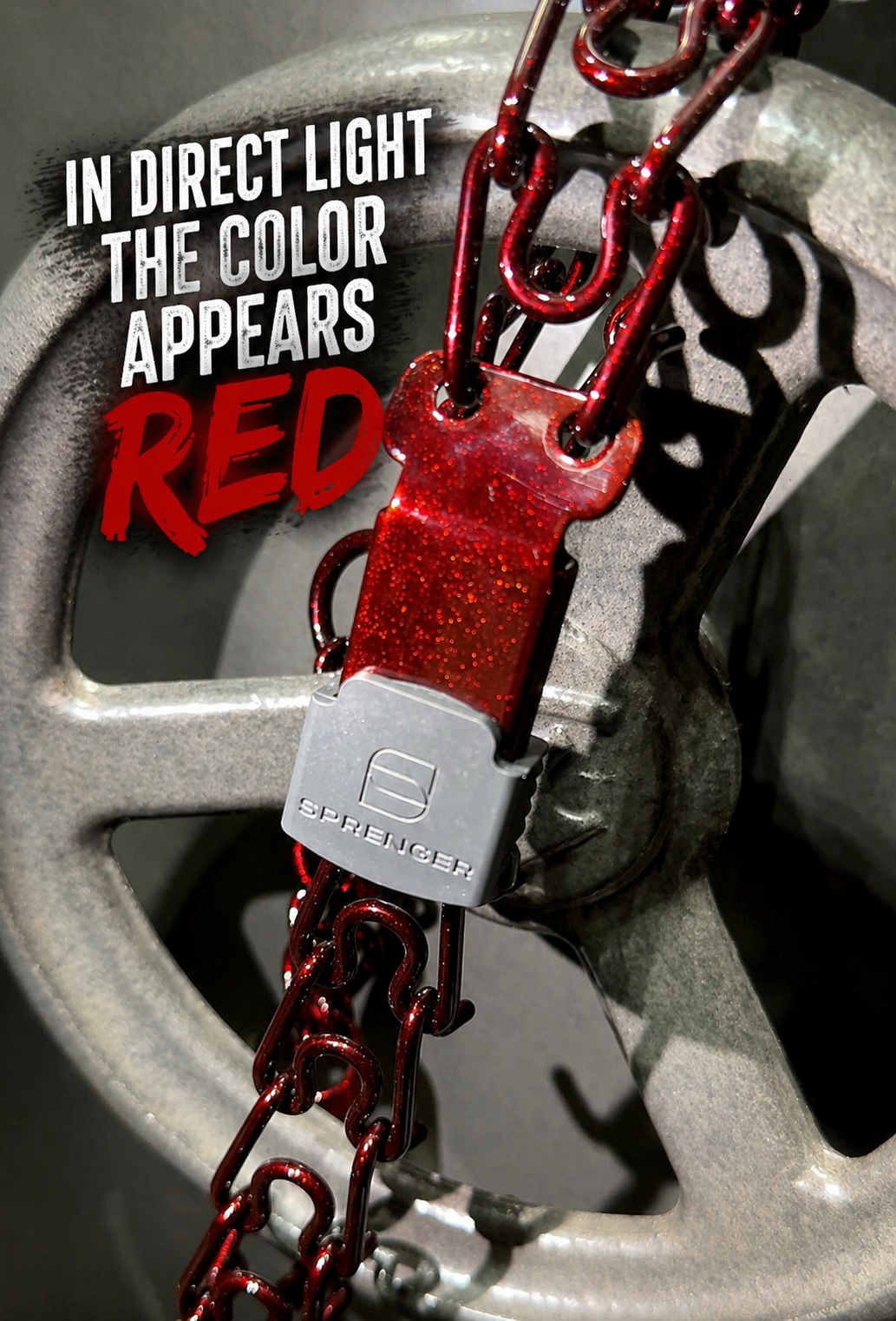 Crimson Inferno Powder Coated Herm Sprenger Prong Collar - Black Stainless/Buckle Only