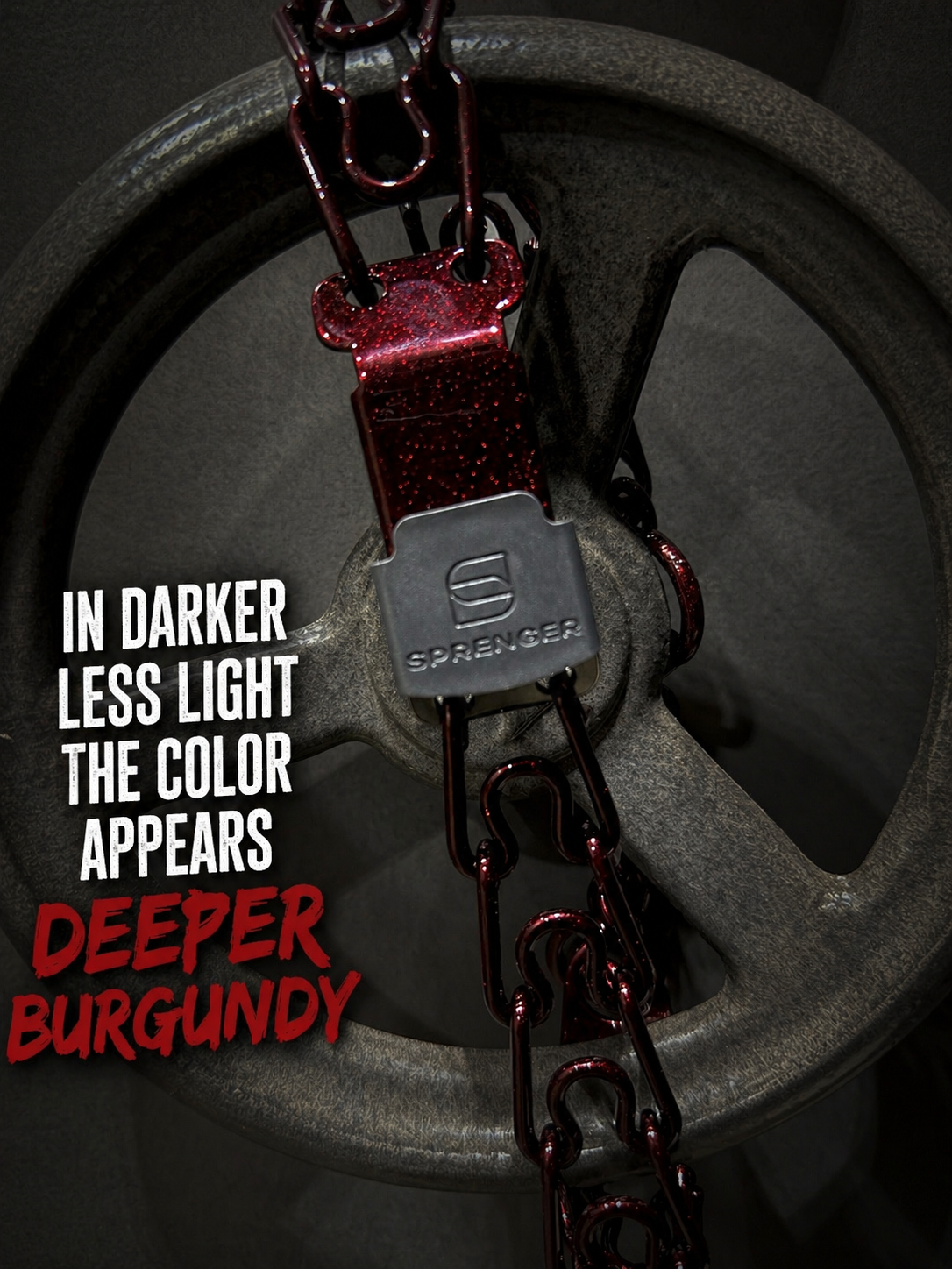 Crimson Inferno Powder Coated Herm Sprenger Prong Collar - Black Stainless/Buckle Only