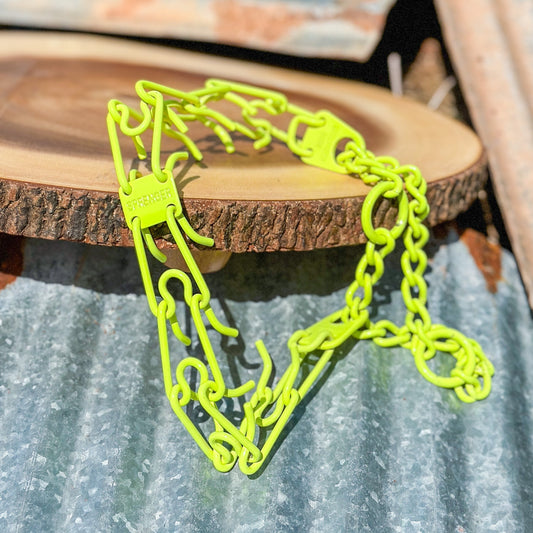 Neon Yellow Custom Powder Coated Herm Sprenger Prong Collar for Dogs