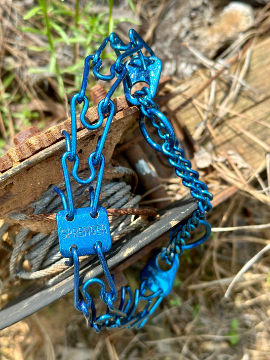 Booty Blue Custom Powder Coated Herm Sprenger Prong Collar for Dogs