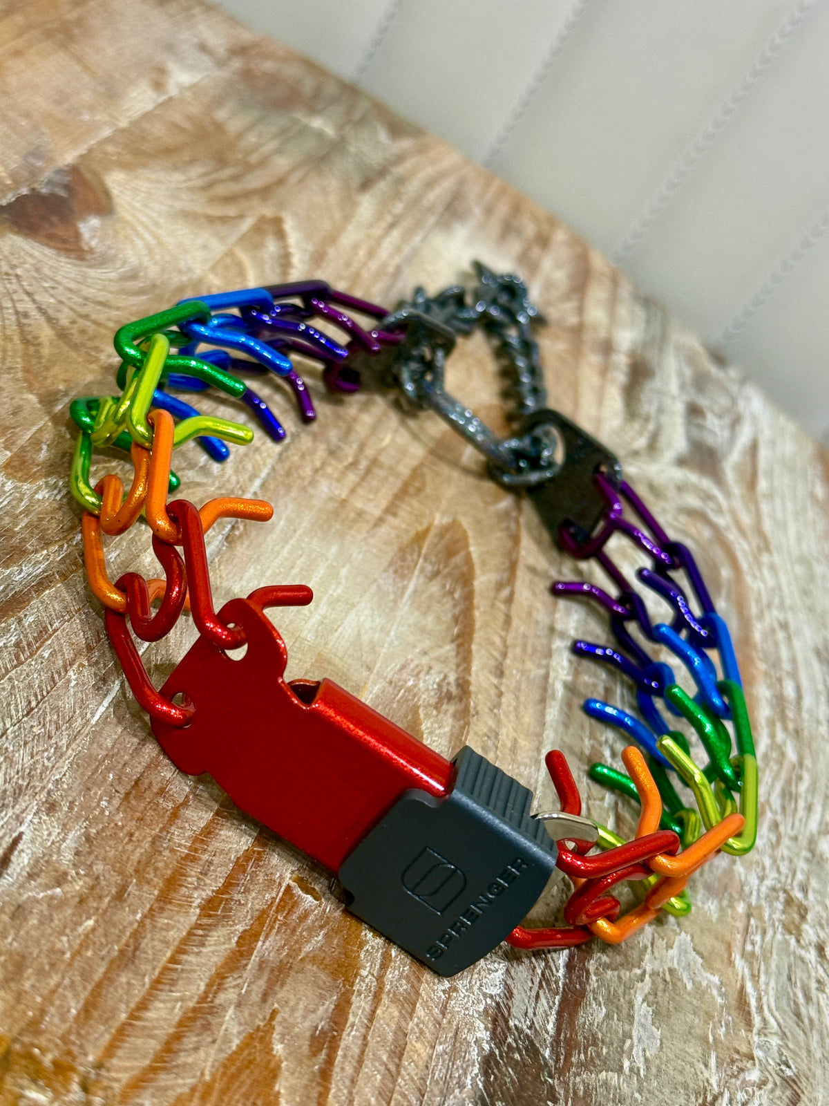 Rainbow Custom Powder Coated Herm Sprenger Prong Collar