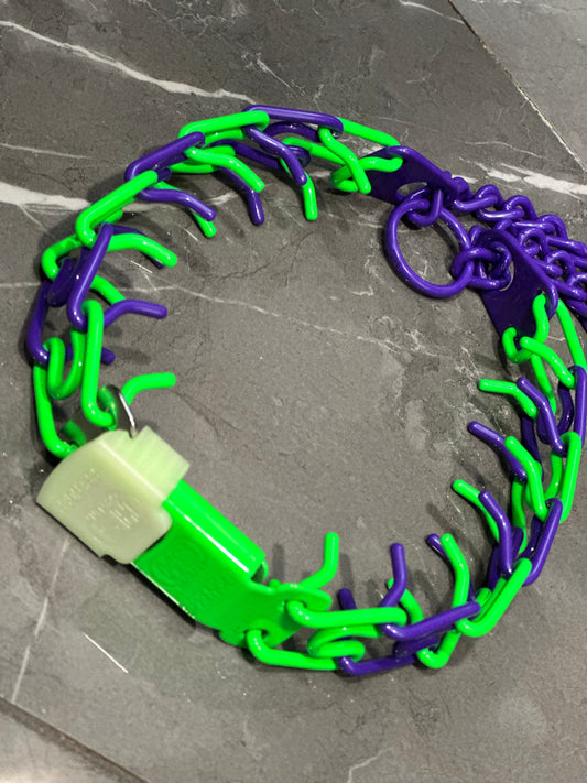2 Color Custom Powder Coated Herm Sprenger Prong Collar for Dogs with Cliclock Buckle