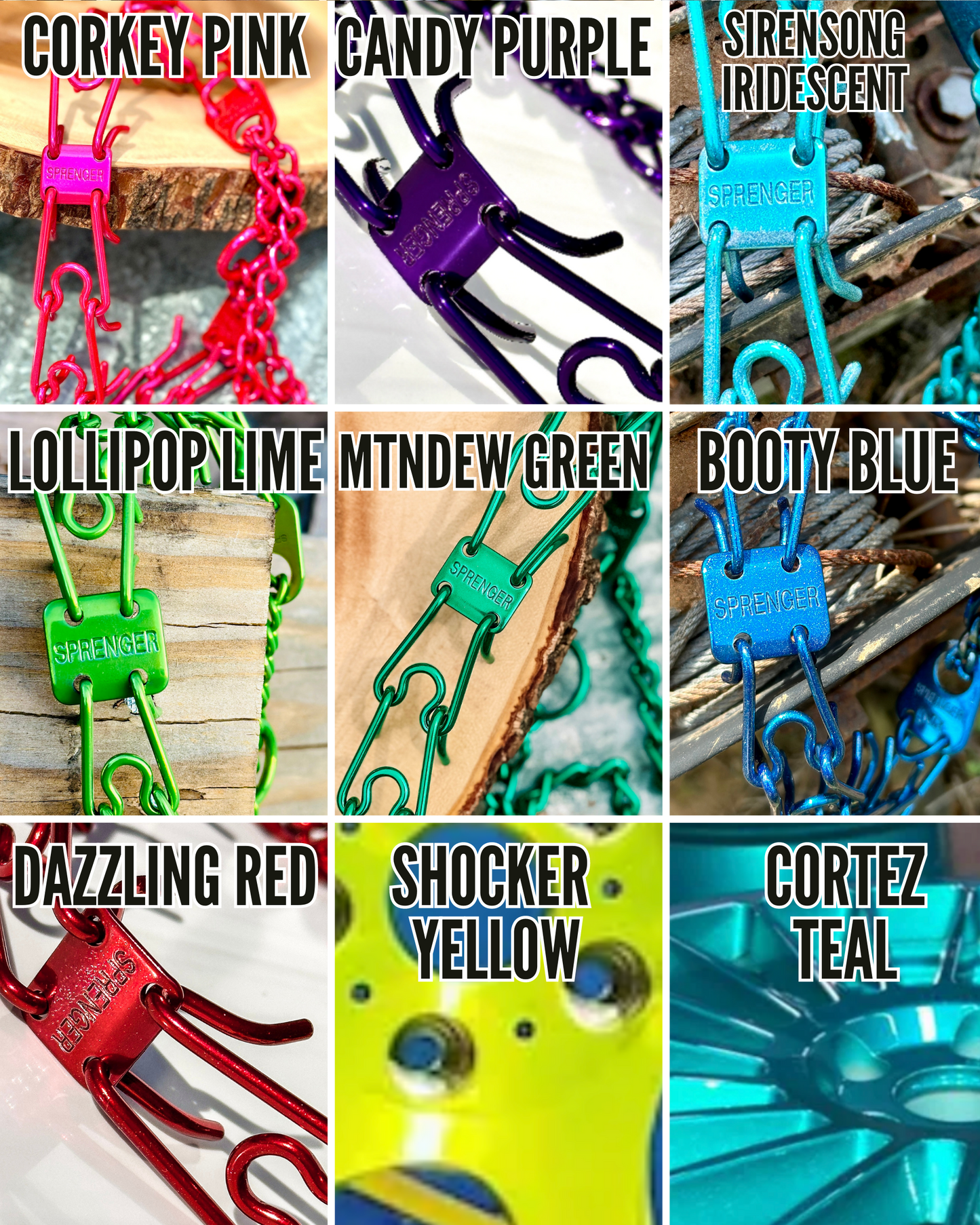 2 Color Custom Powder Coated Herm Sprenger Prong Collar for Dogs with Cliclock Buckle