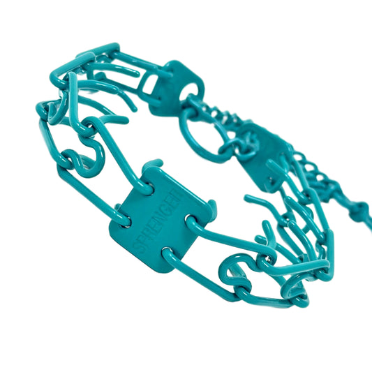 Tropical Teal Custom Powder Coated Herm Sprenger Prong Collar for Dogs